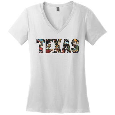 Texas Floral Design Women's V-Neck T-Shirt