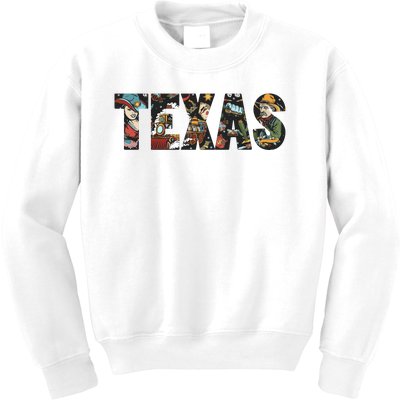 Texas Floral Design Kids Sweatshirt