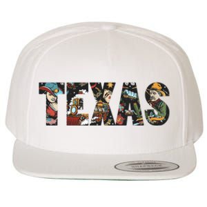 Texas Floral Design Wool Snapback Cap