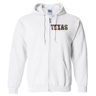 Texas Floral Design Full Zip Hoodie