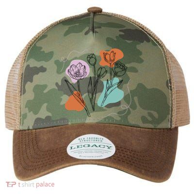 Tulip Floral Drawing Legacy Tie Dye Trucker Hat