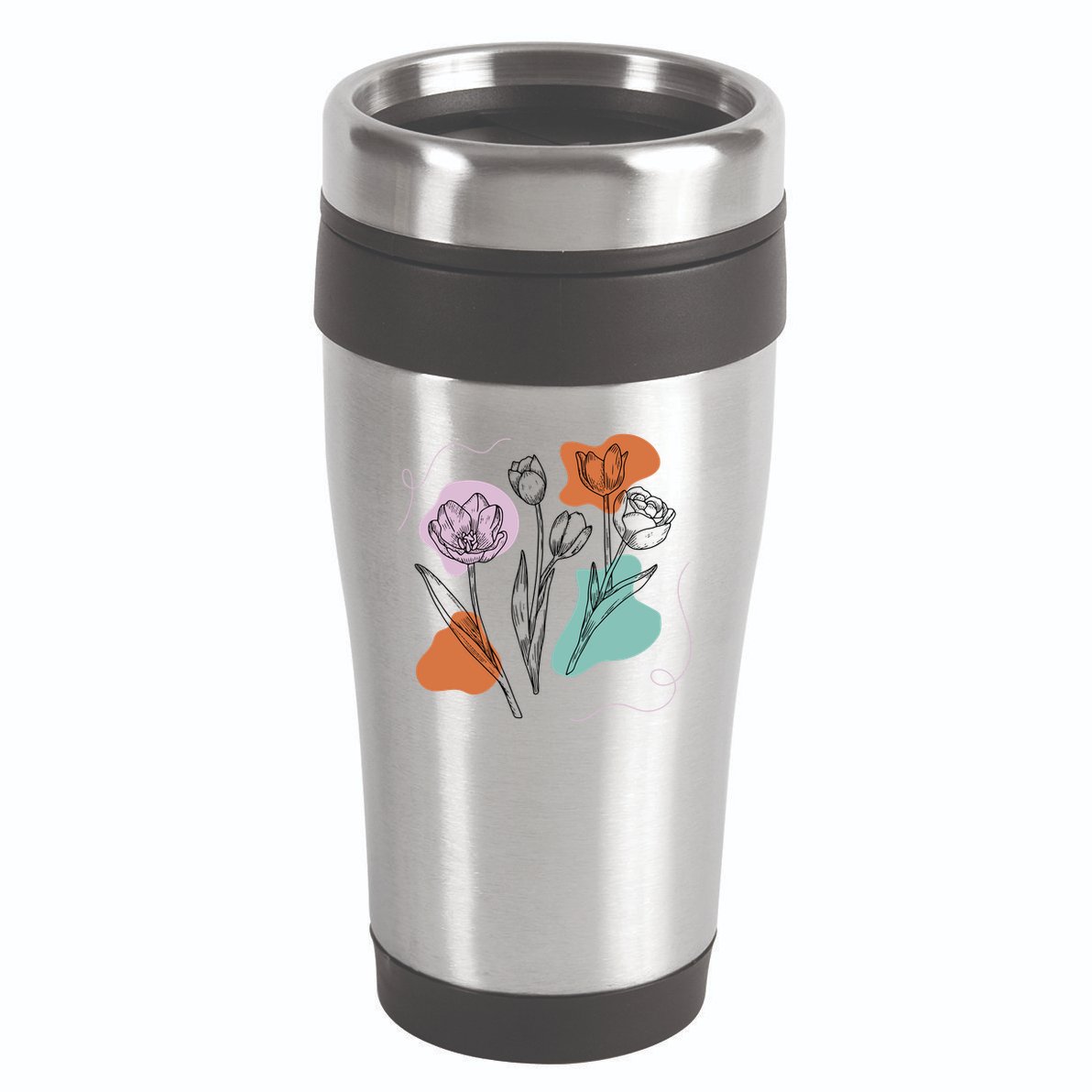 Tulip Floral Drawing 16oz Travel Tumbler