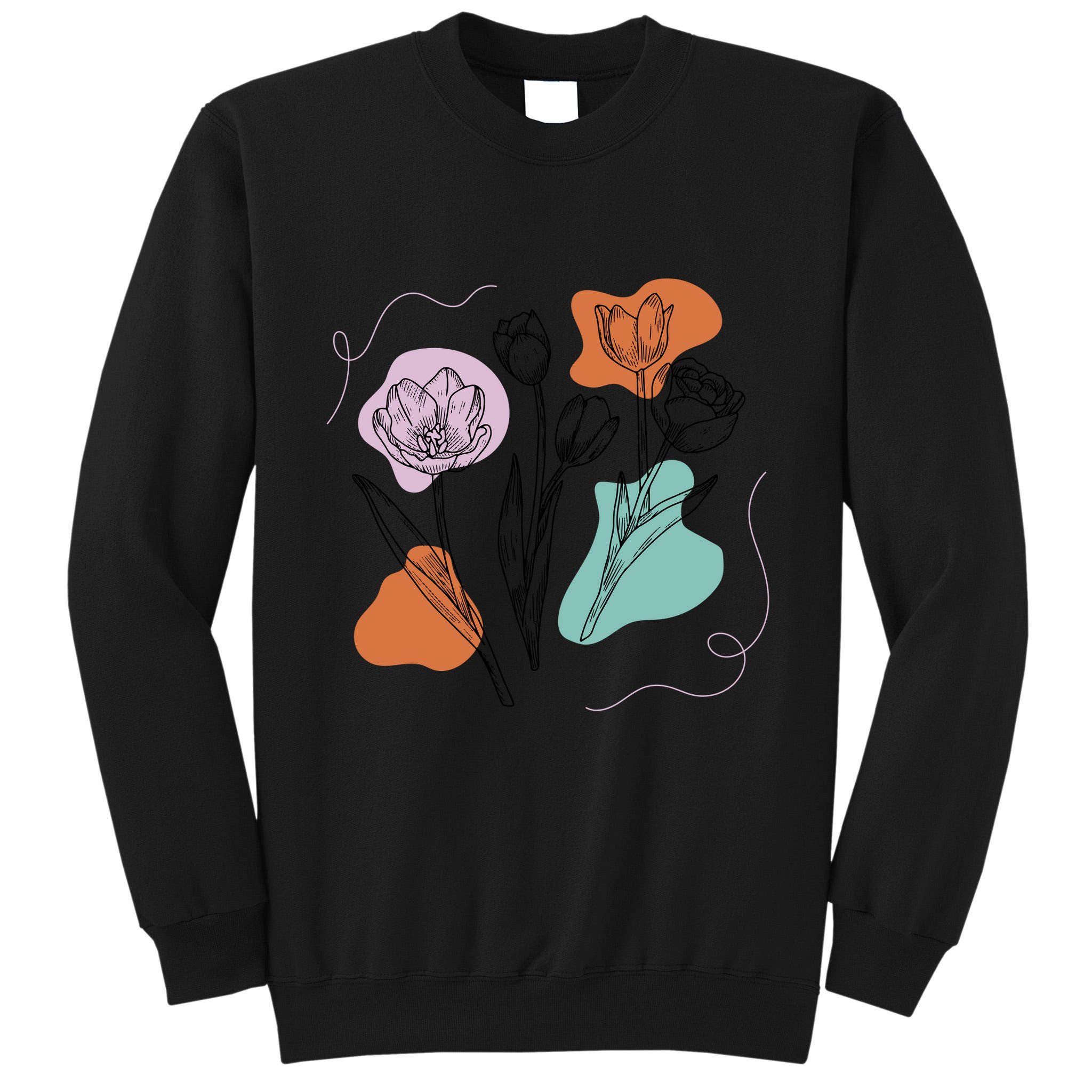 Tulip Floral Drawing Tall Sweatshirt