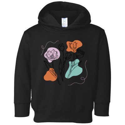 Tulip Floral Drawing Toddler Hoodie