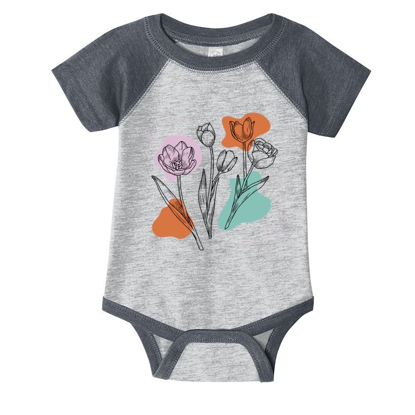 Tulip Floral Drawing Infant Baby Jersey Bodysuit