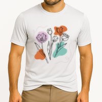 Tulip Floral Drawing Cooling Performance Crew T-Shirt