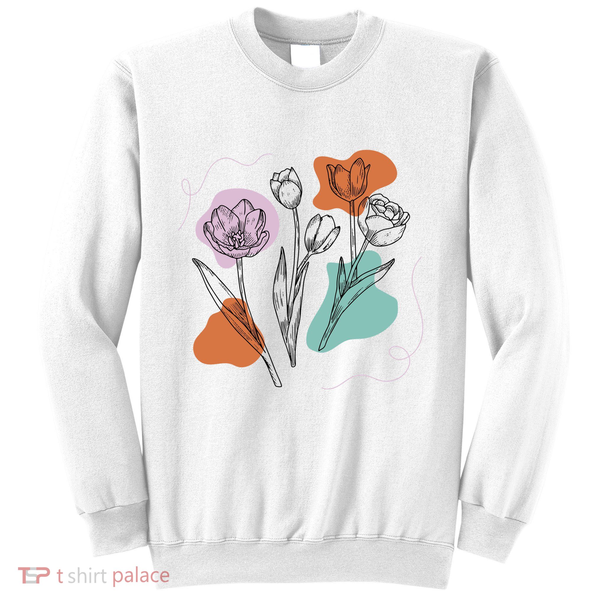 Tulip Floral Drawing Sweatshirt