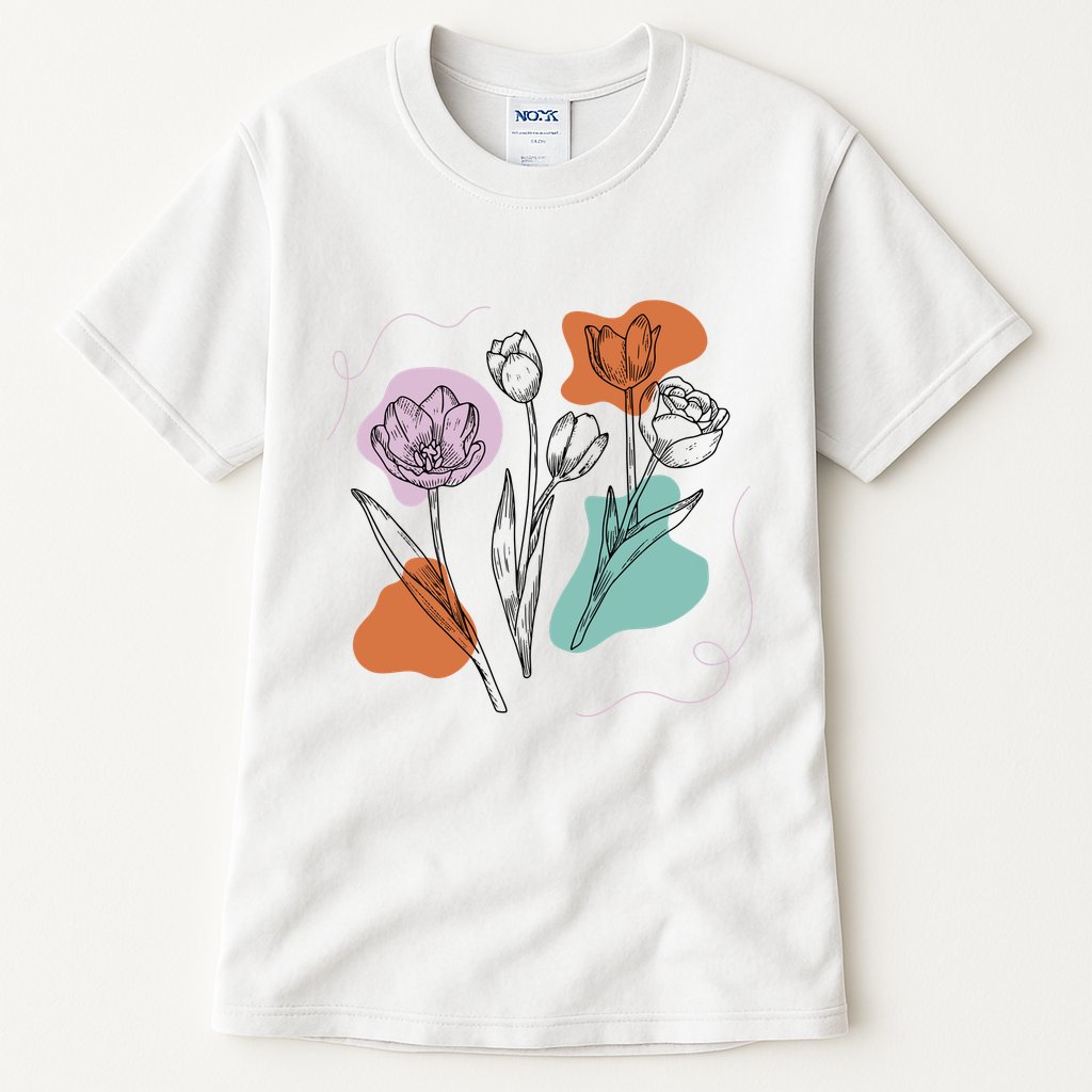 Tulip Floral Drawing Tall T-Shirt