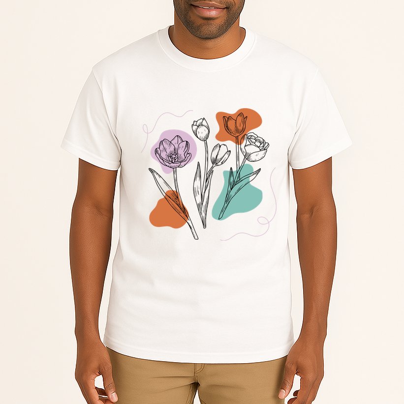 Tulip Floral Drawing Tall T-Shirt