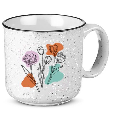 Tulip Floral Drawing 15oz Campfire Ceramic Mug