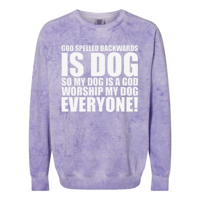 Theology Funny Dog Colorblast Crewneck Sweatshirt