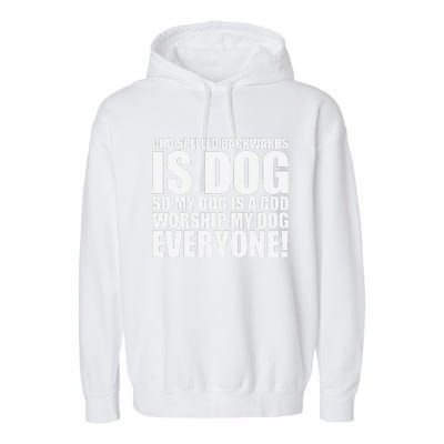 Theology Funny Dog Garment-Dyed Fleece Hoodie