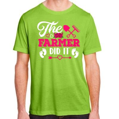 The Farmer Did It Funny Pregnancy Announcement Flowers Adult ChromaSoft Performance T-Shirt