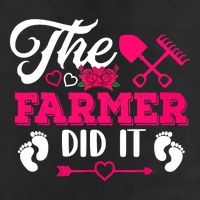 The Farmer Did It Funny Pregnancy Announcement Flowers 7 Panel Mesh Trucker Snapback Hat