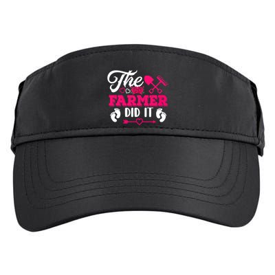 The Farmer Did It Funny Pregnancy Announcement Flowers Adult Drive Performance Visor