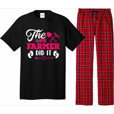 The Farmer Did It Funny Pregnancy Announcement Flowers Pajama Set