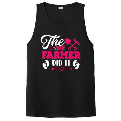 The Farmer Did It Funny Pregnancy Announcement Flowers PosiCharge Competitor Tank