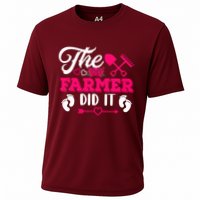 The Farmer Did It Funny Pregnancy Announcement Flowers Cooling Performance Crew T-Shirt