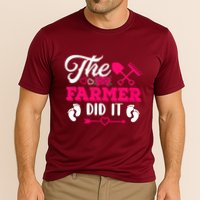 The Farmer Did It Funny Pregnancy Announcement Flowers Cooling Performance Crew T-Shirt