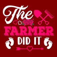 The Farmer Did It Funny Pregnancy Announcement Flowers Cooling Performance Crew T-Shirt