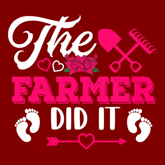 The Farmer Did It Funny Pregnancy Announcement Flowers Cooling Performance Crew T-Shirt