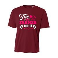 The Farmer Did It Funny Pregnancy Announcement Flowers Performance Sprint T-Shirt