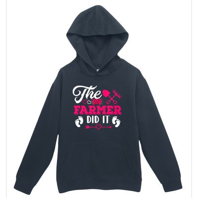 The Farmer Did It Funny Pregnancy Announcement Flowers Urban Pullover Hoodie