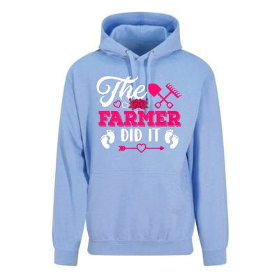 The Farmer Did It Funny Pregnancy Announcement Flowers Unisex Surf Hoodie