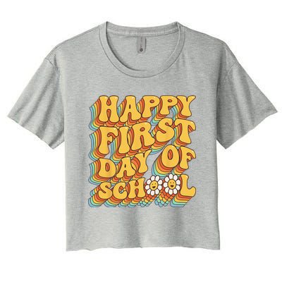 Teacher First Day School Back To School PreK Kindergarten Women's Crop Top Tee