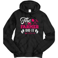 The Farmer Did It Funny Pregnancy Announcement Flowers Tie Dye Hoodie