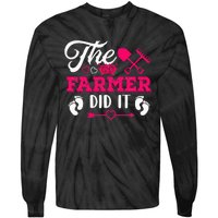 The Farmer Did It Funny Pregnancy Announcement Flowers Tie-Dye Long Sleeve Shirt