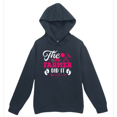 The Farmer Did It Funny Pregnancy Announcement Flowers Urban Pullover Hoodie