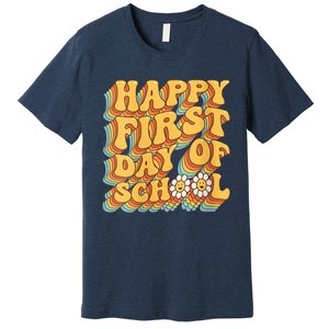 Teacher First Day School Back to School Pre-K Kindergarten V-Neck Premium T-Shirt