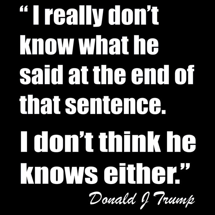 Trump Funny Dont Know What He Said At The End Of That Sentence Drawstring Bag
