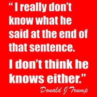 Trump Funny Dont Know What He Said At The End Of That Sentence Baby Bodysuit