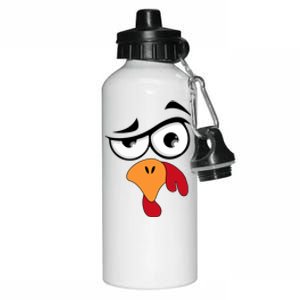 Turkey Face Design Thanksgiving Day Sarcastic Aluminum Water Bottle 