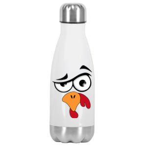 Turkey Face Design Thanksgiving Day Sarcastic Stainless Steel Insulated Water Bottle