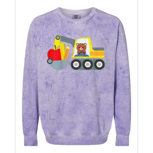 Truck First Day Of School 1st Day Of Preschool Colorblast Crewneck Sweatshirt