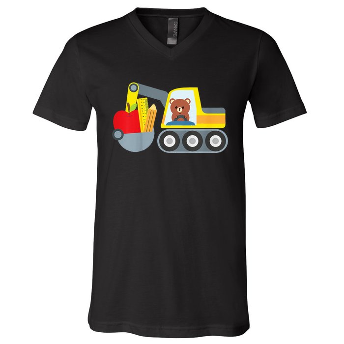 Truck First Day Of School 1st Day Of Preschool V-Neck T-Shirt