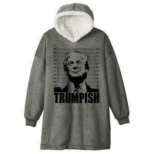 Trumpish Funny Donald Trump Mugshot Hooded Wearable Blanket