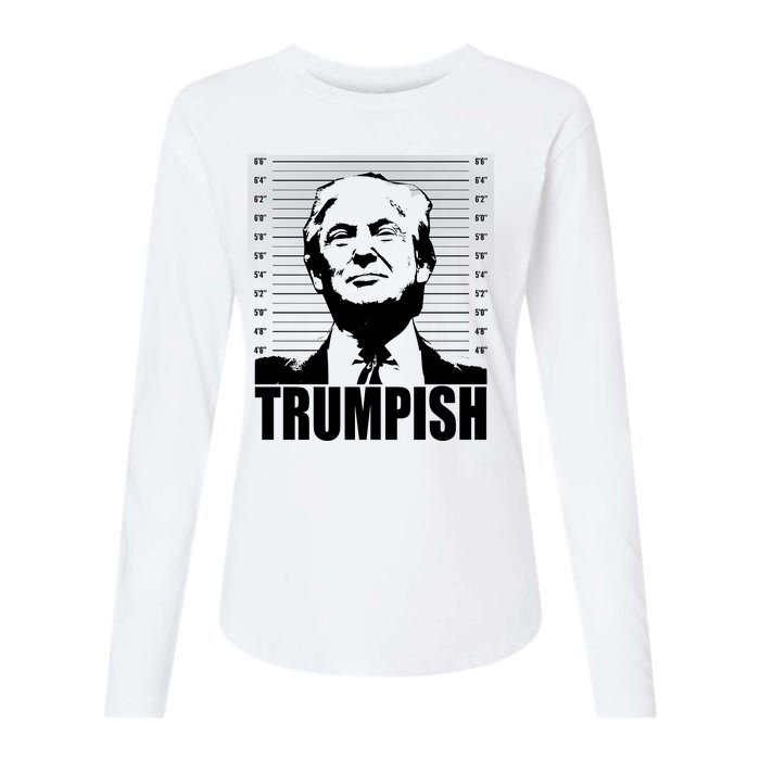 Trumpish Funny Donald Trump Mugshot Womens Cotton Relaxed Long Sleeve T-Shirt