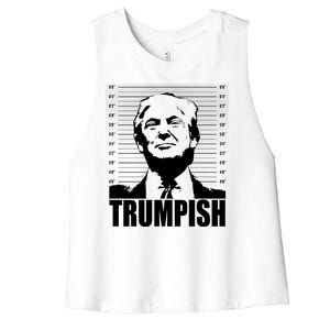 Trumpish Funny Donald Trump Mugshot Women's Racerback Cropped Tank