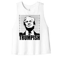 Trumpish Funny Donald Trump Mugshot Women's Racerback Cropped Tank