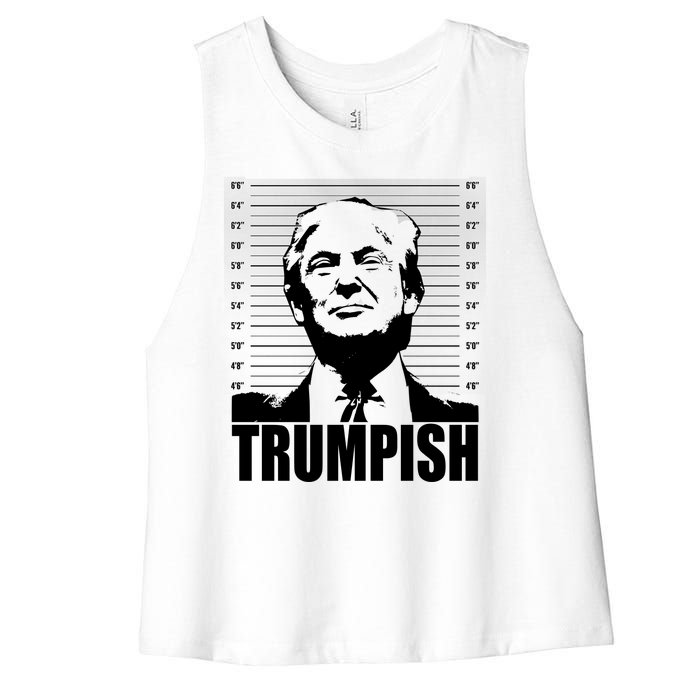 Trumpish Funny Donald Trump Mugshot Women's Racerback Cropped Tank