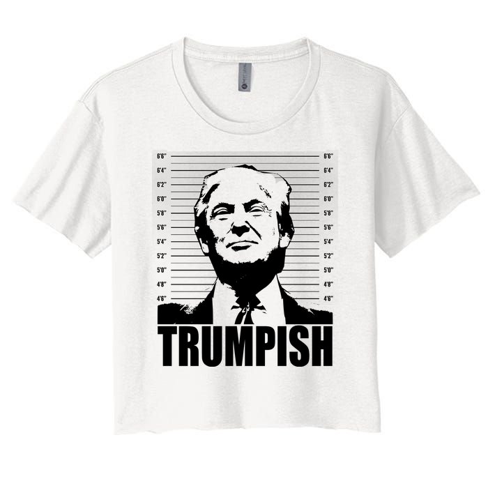 Trumpish Funny Donald Trump Mugshot Women's Crop Top Tee