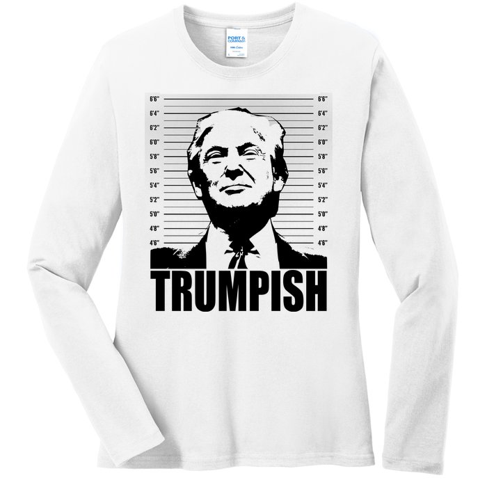 Trumpish Funny Donald Trump Mugshot Ladies Long Sleeve Shirt