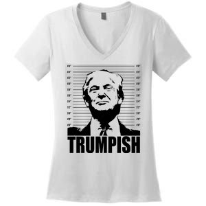 Trumpish Funny Donald Trump Mugshot Women's V-Neck T-Shirt