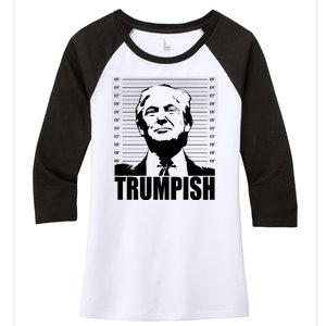 Trumpish Funny Donald Trump Mugshot Women's Tri-Blend 3/4-Sleeve Raglan Shirt