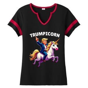 Trumpicorn Funny Donald Trump Unicorn President Halloween Ladies Halftime Notch Neck Tee