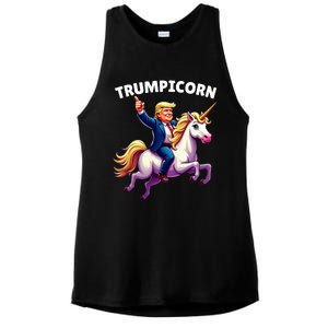 Trumpicorn Funny Donald Trump Unicorn President Halloween Ladies PosiCharge Tri-Blend Wicking Tank